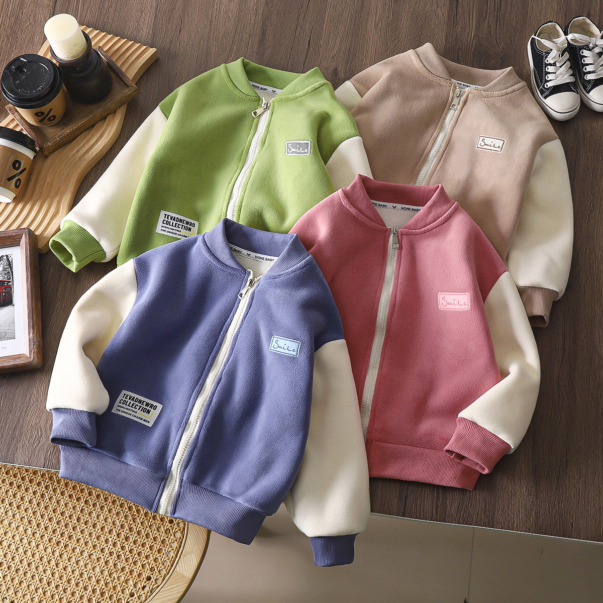 Куртка олимпийского стиля для детей корейского дизайна, длинный рукав, утолщенная теплая верхняя одежда для мальчиков и девочек