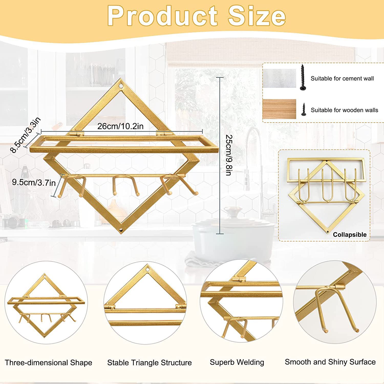 Casual Wine Rack Hanging Wine Glass Rack European Wall Hanging Red Wine Glass Rack Upside down Living Room Home Retro Goblet Rack