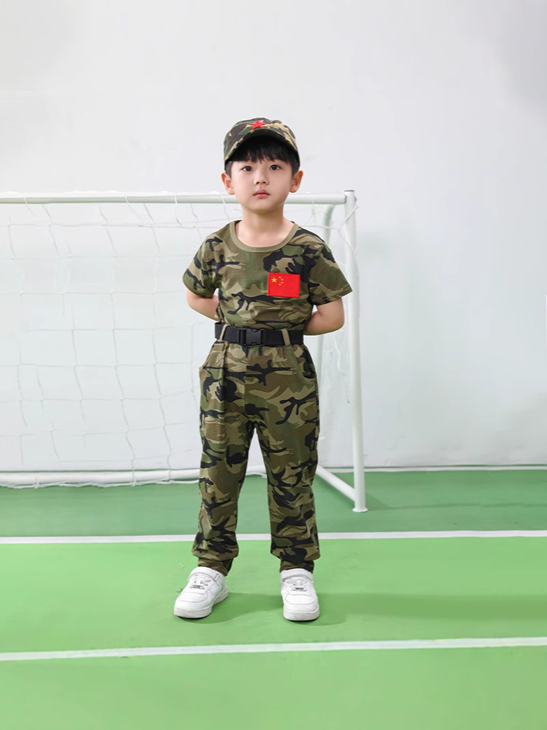Children's Camouflage Suit Summer Military Training Uniform for Primary and Secondary School Students Boys Summer Camp Training Uniform Girls Performance Uniform