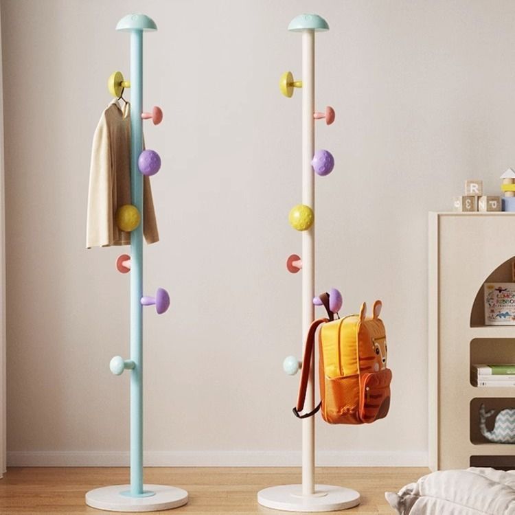 Colorful Kidsren's Room Coat Rack Home Indoor Clothes Rack Floor-standing Vertical Simple Modern Childlike Mushroom Clothes Rack
