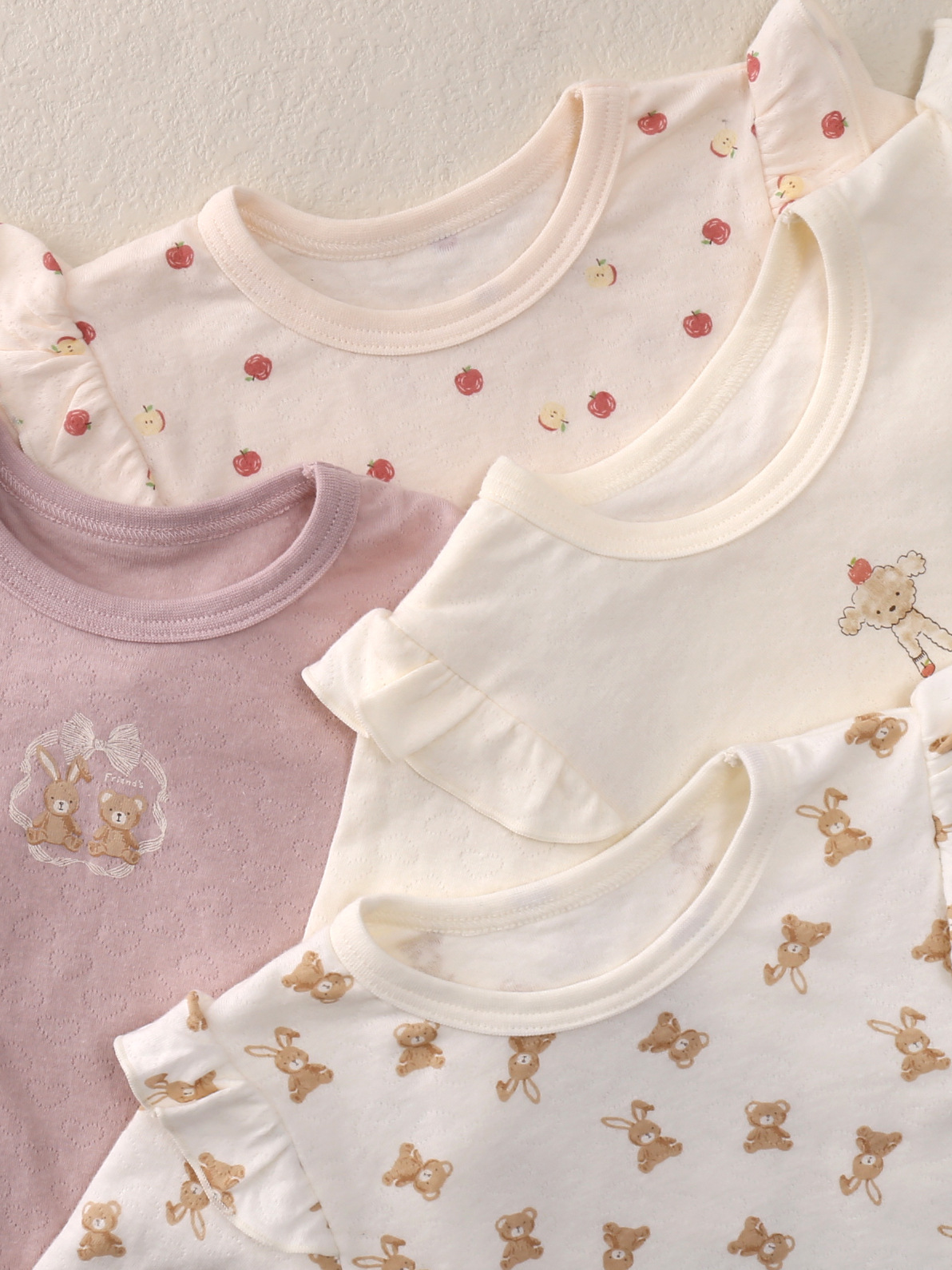 Japanese autumn and winter children's warm top pure cotton Class a Girls' baby Autumn undershirt underwear T-shirt home wear