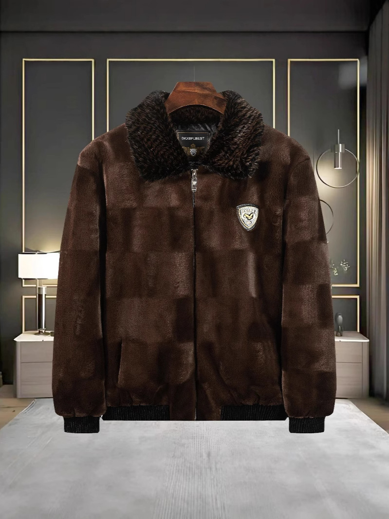 Теплая куртка из имитации норки, новая, золотистая, с лацканами, для мужчин