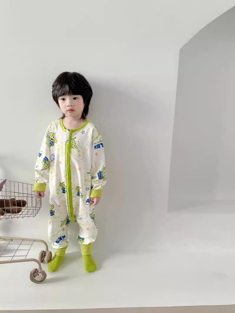 24 Four Seasons baby children seamless long sleeve sleeping bag jumpsuit anti-kick quilt air conditioning clothes romper