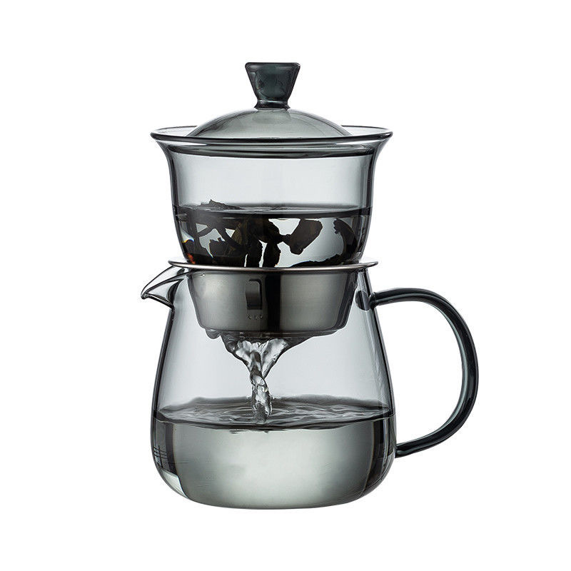 Lazy Person's Tea Brewing Gadget, Fully Automatic Glass Household Tea Set for Drinking Tea, High-End Teapot and Teacups