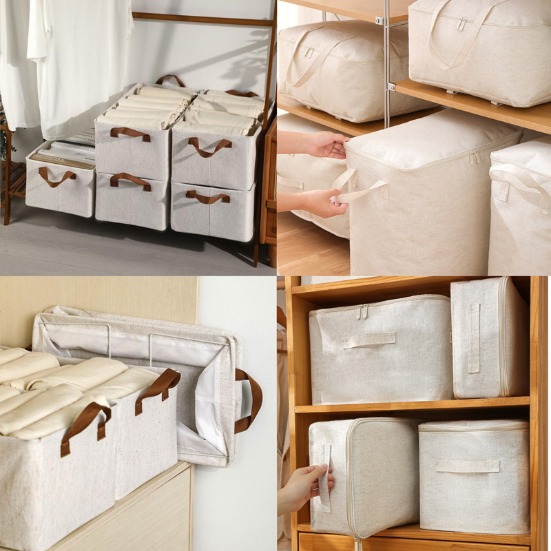 High Weight Wear-Resistant Tianshan Cotton and Linen Fabrics Polyester Cotton and Linen Fabrics Wholesale Natural Color Cotton and Linen Home Storage Box Coated Fabrics