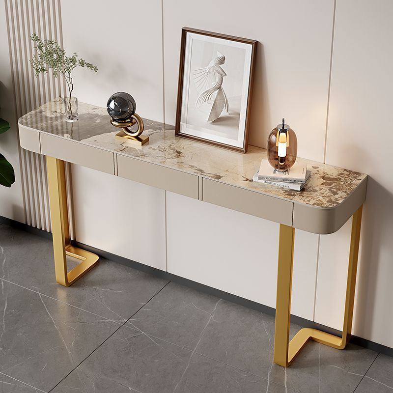 Simple Modern Light Luxury Foyer Table End View Table Rock Slab Internet-Famous Italian-Style Entryway Cabinet Semi-Circular Living Room Wall-Mounted Narrow Side Table