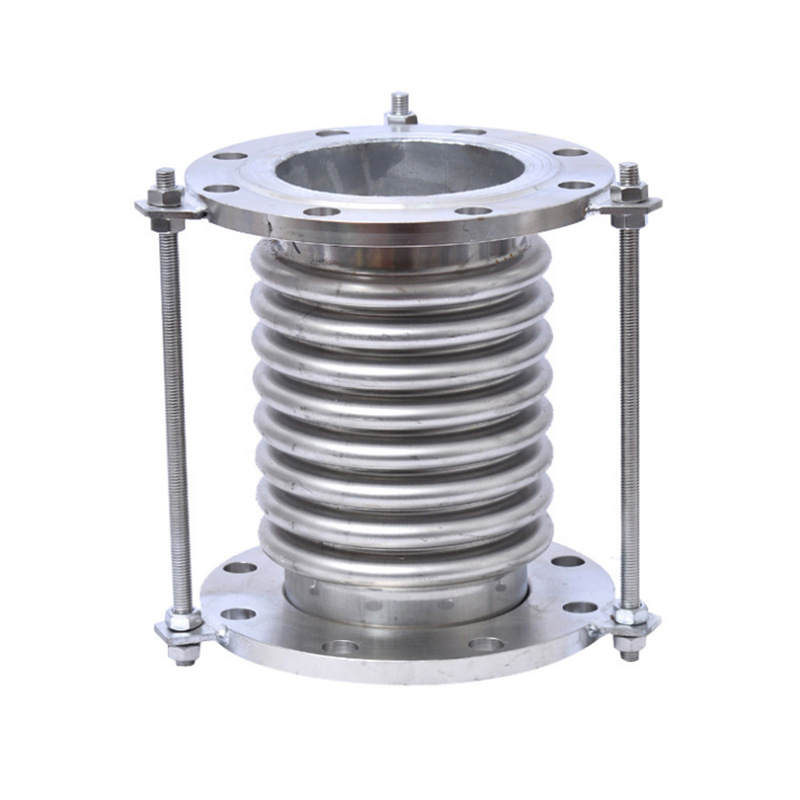 304 Stainless Steel Compensator Metal Corrugated Pull Rod Expansion Joint High Temperature Resistant Telescopic Flange Corrugated Compensator