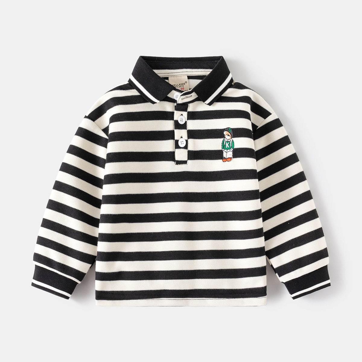 Children's Long-Sleeved T-Shirts 2024 Spring New Boys Polo Shirts Baby Bottoming Lapel Tops Trbottomy Kidsren's Clothing Wholesale