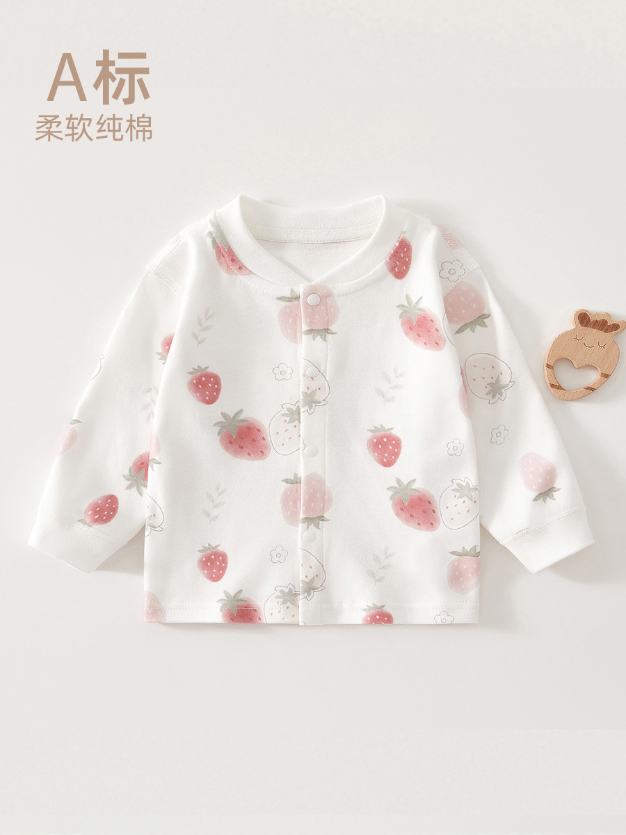 Кардиган для новорожденных, осенние вещи, базовая футболка, без косточек, хлопковое нижнее белье