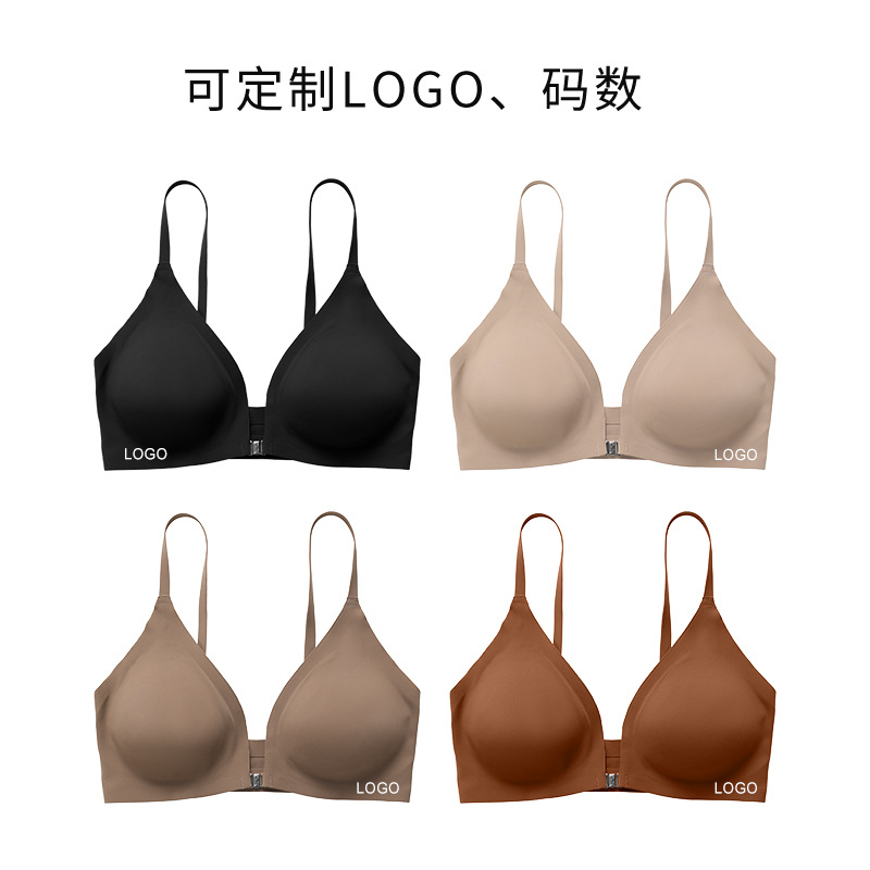 Customized Cross-border European and American Underwear Women's Non-marking Rings Printed Gather Sports Yoga plus size Sexy Bra Women