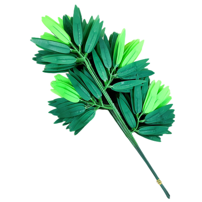 Artificial bamboo leaf small bamboo branch fake leaves glued bamboo leaf artificial leaves decorative plastic single small bamboo leaf wholesale