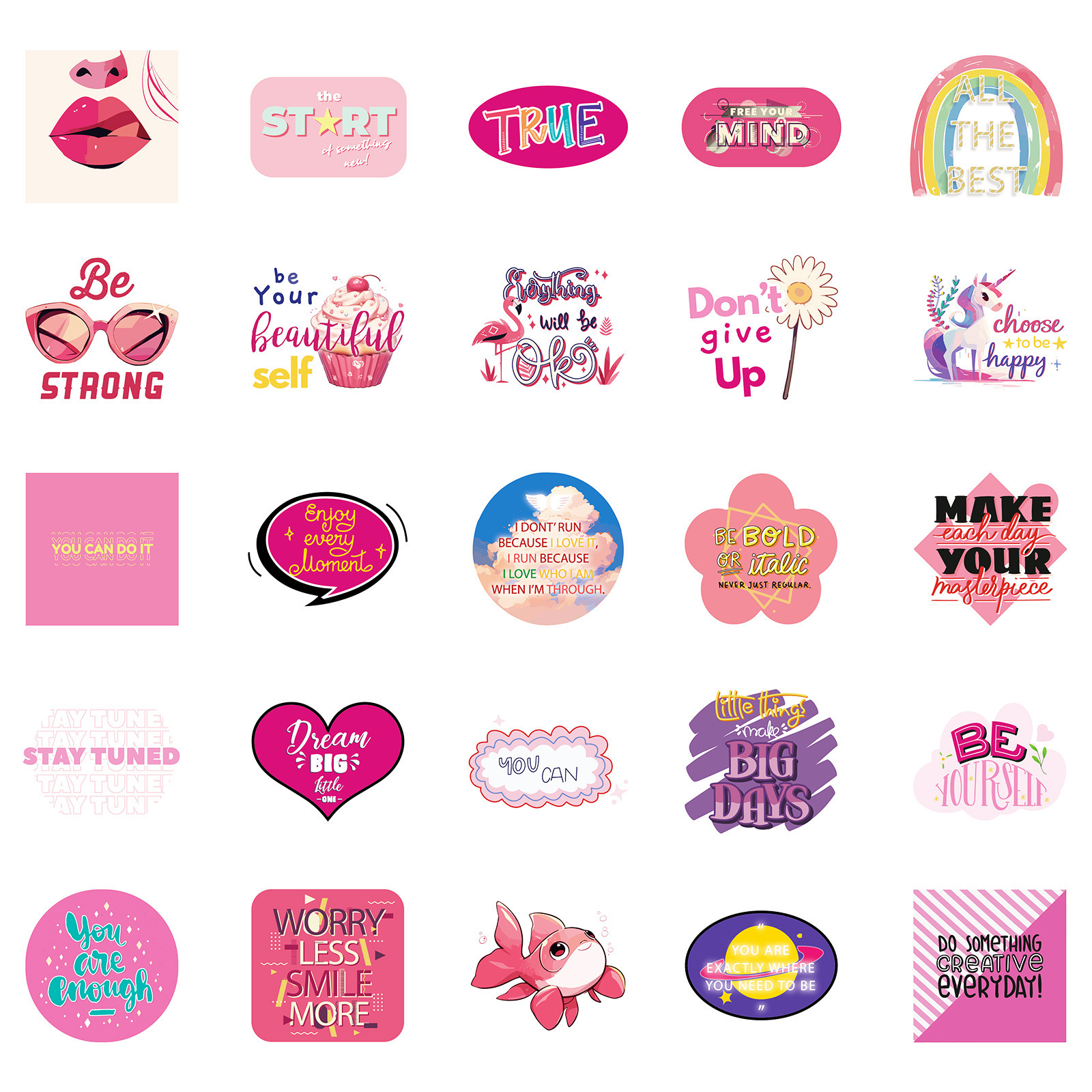 6 Sheets/Pack, Only Item Number Stickers, Decorative Suitcases, Notebooks, Personalized DIY Waterproof Pvc Non-Repeating Stickers