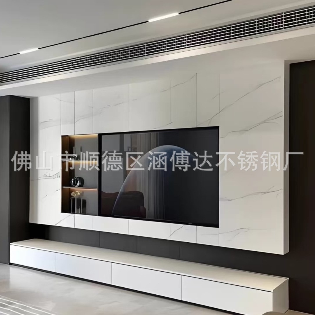 304 Stainless Steel Tv Niche Display Cabinet Storage Cabinet Tv Background Wall Seamless Welding Process Niche Embedded