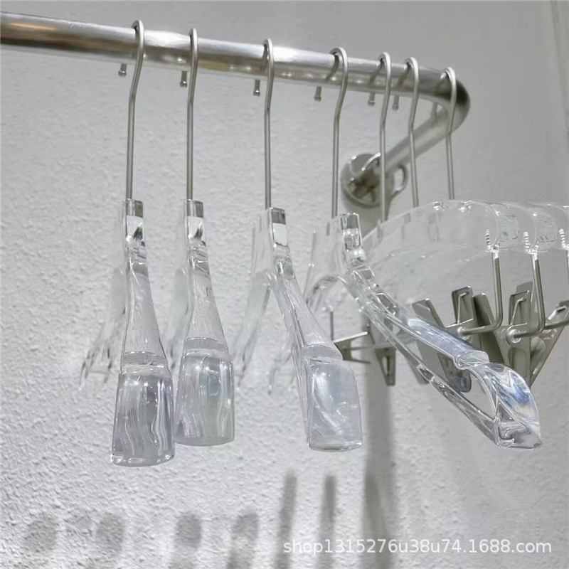 Clothing Store Special Hangers, Acrylic Transparent Crystal Non-Slip Clothes Hangers, Children's and Men's Clothing Store Pants Racks Wholesale