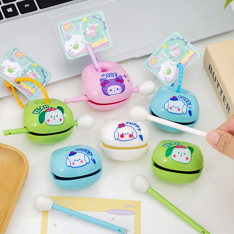 New Stress-Relief Wooden Fish Keychain Sanrio Capybara Wooden Fish Cartoon Backpack Cute Pendant Mini Ornament