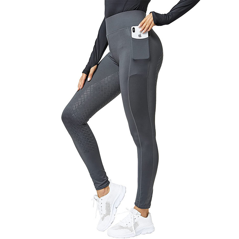 Amazon Full Seater Casual Riding Pants Equestrian Sportswear Elastic High Waist Tight Slimming Riding Pants Epoxy Anti-Slip