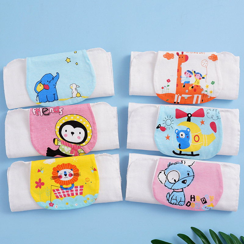 Children's Sweat-Absorbent Towel Baby Cotton Type a Gauze Large Kindergarten Absorbent Towel Pure Cotton Sweat Towel Factory Wholesale