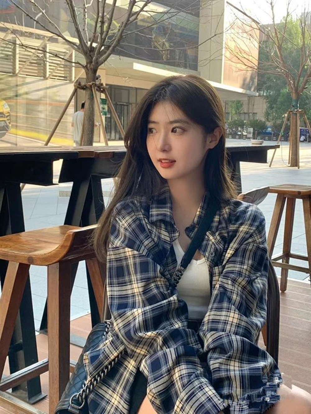 Рубашка в клетку женская с длинным рукавом весна и осень корейский свободный ретро стиль кардиган