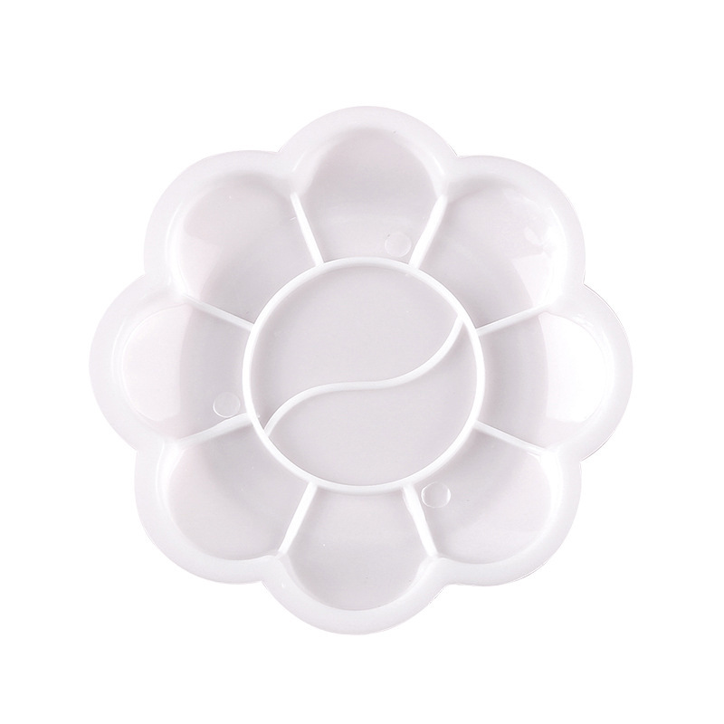 Factory wholesale plum blossom palette thickened gouache acrylic art children's supplies palette box pigment dish