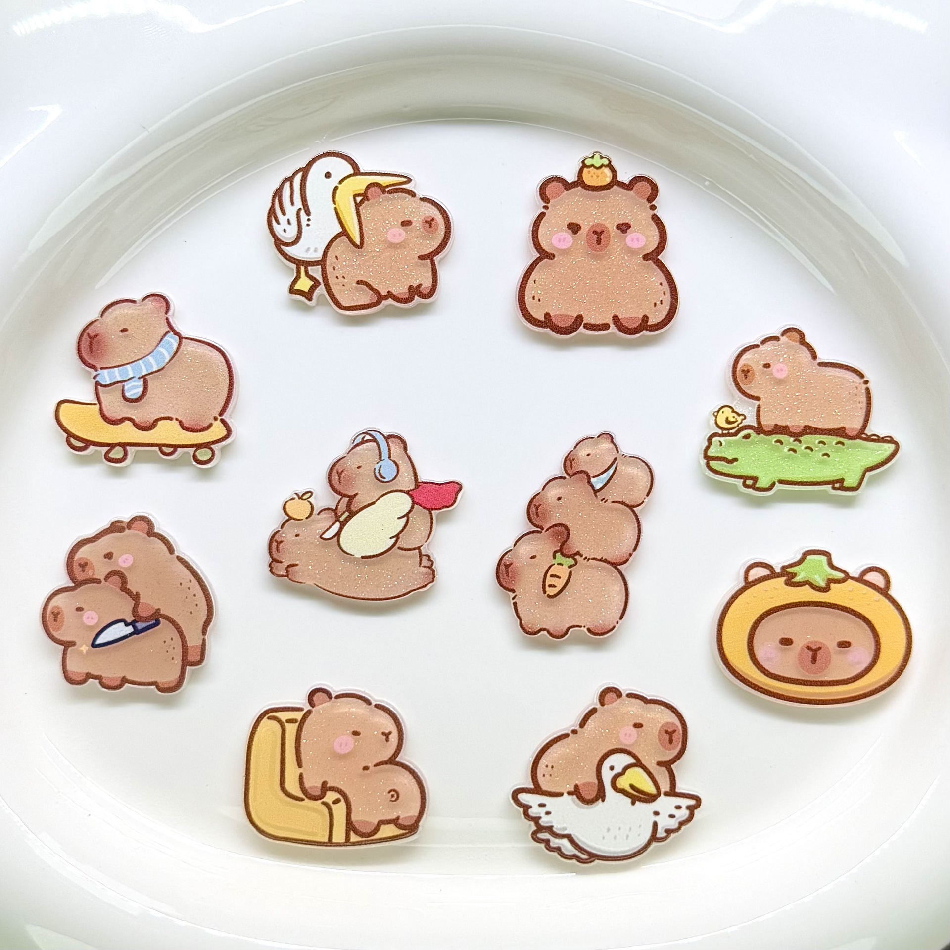 Acrylic cartoon cute kapibala acrylic diy decorative gift ins capybara student girlfriends couple emblem