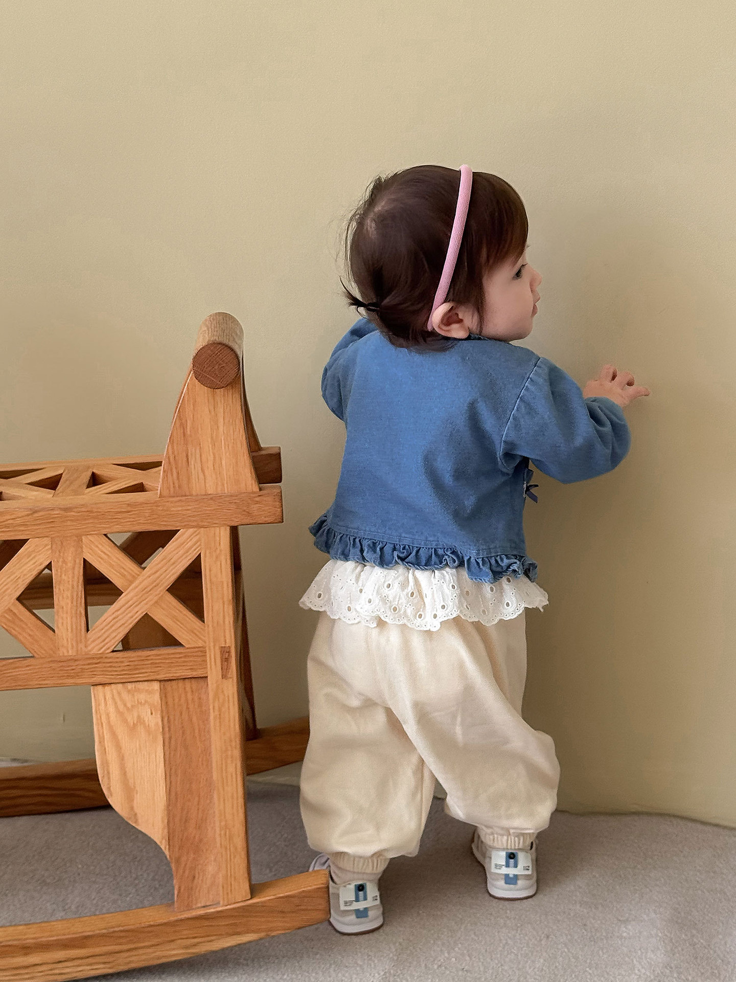 Girls Cat Denim Clothes 2025 New Autumn Children's Style Korean Style Sweet Tops Baby Bow Top