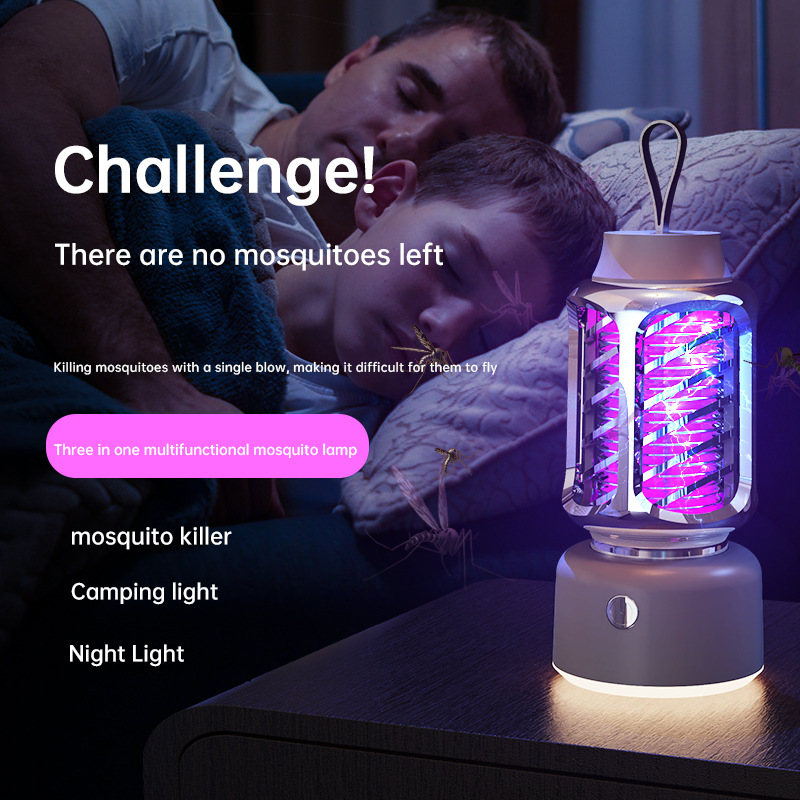 Cross-Border New Electric Mosquito Killer Lamp USB Rechargeable Photocatalyst Camping Electric Mosquito Lamp Outdoor Portable Outdoor Home Use