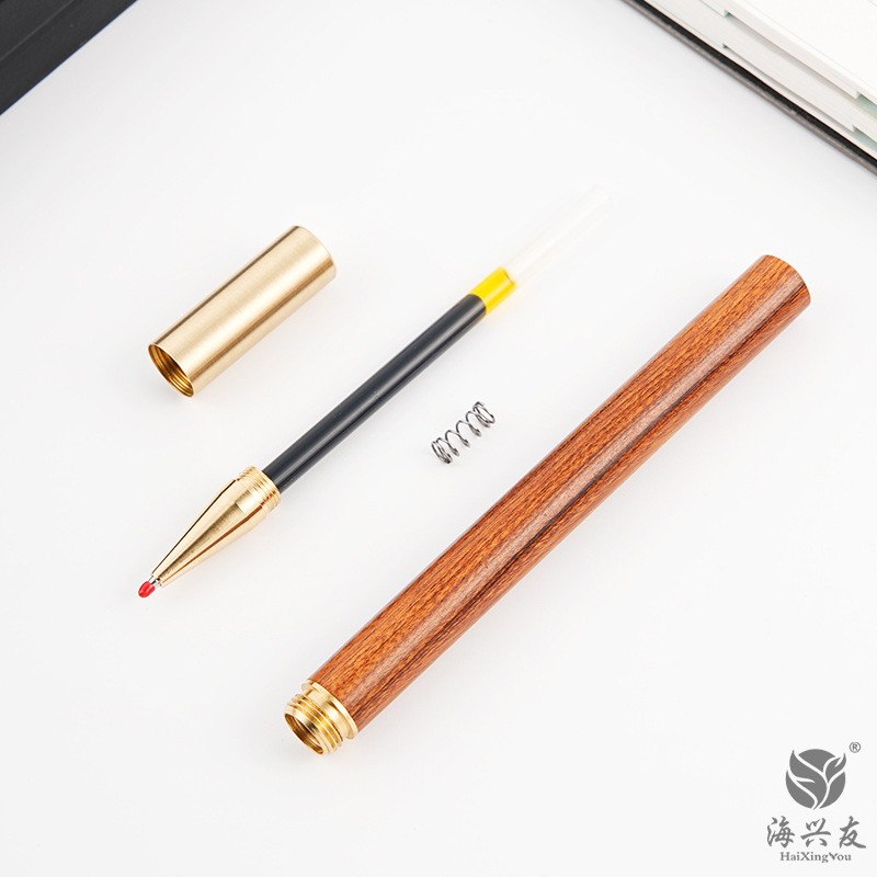 Factory wholesale brass pear ebony sign pen creative gel pen business creative gift pen carving LOGO
