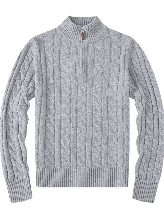 Small Embroidered Men's Sweater Half-height Zipper Knitwear Business Polo Cross-border Base Shirt Twist