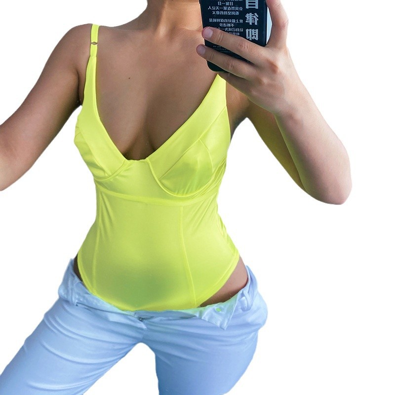 80168 camisole solid color jumpsuit women's European and American women's summer fashion sexy backless jumpsuit wholesale