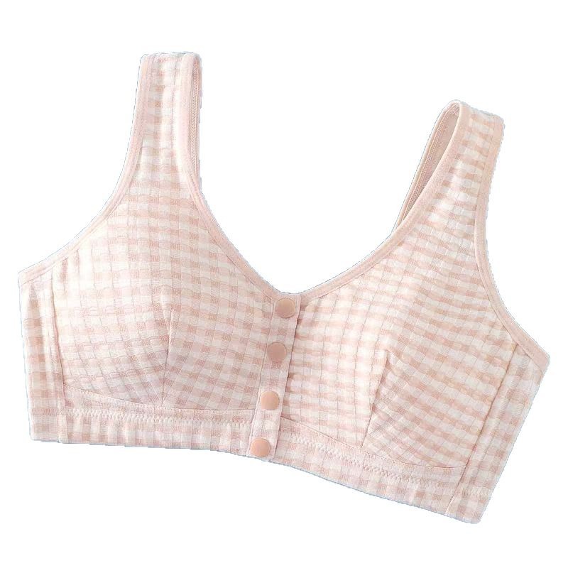 New Style Cotton Front Buckle Underwear plus size Vest for Elderly Mothers Bra No Steel Rings Sports Bra for Middle-aged and Elderly