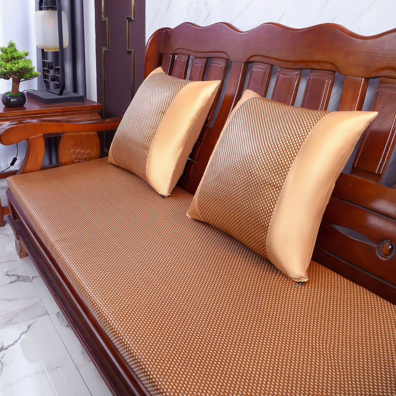 Summer Solid Wood Sofa Cushion Ice Rattan Mat Cushion High Density Sponge Non-Slip Summer Rattan Mat Mahogany Sofa Cushion