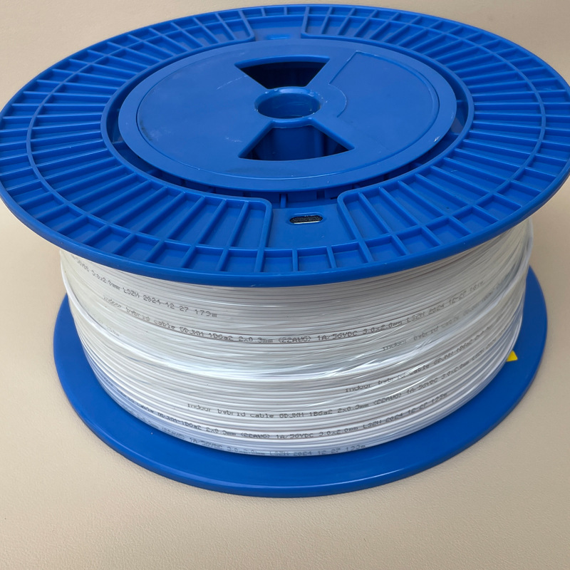 Fttr Indoor Optical Fiber Composite Cable Size 2.0*3.0mm Pof Optical Fiber Integrated Composite Cable 200m Loops