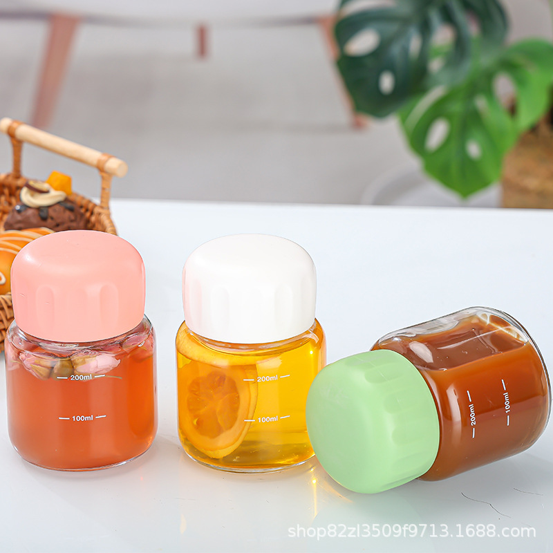 Internet Celebrity Cute Fat Cup Mini Milk Coffee Cup Chubby Cup with Scale Soy Milk Cup Divided Glass Advertising Cup