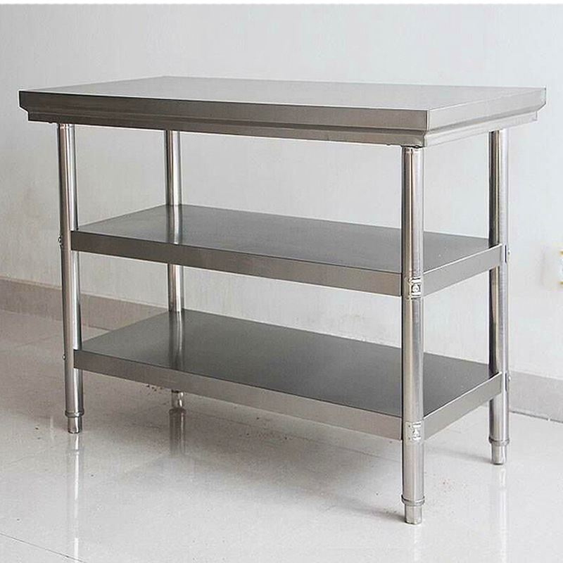 Thickened Stainless Steel Workbench, Commercial Kitchen Workbench, 304 Hotel Cutting and Loading Table, Stainless Steel Table