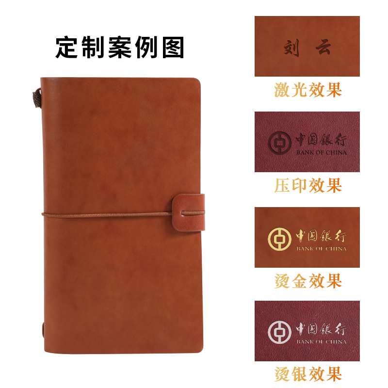 A6 Retro Strap Notebook Loose-Leaf Notebook Travel Notebook Kraft Paper Notebook Diary High Appearance