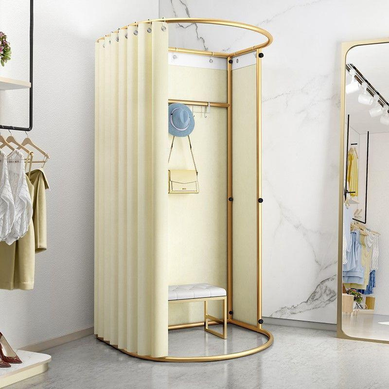 Shopping Mall Mobile Fitting Room Clothing Store Floor-Standing Portable Foldableable Simple Locker Room Temporary Display Stand Door Curtain