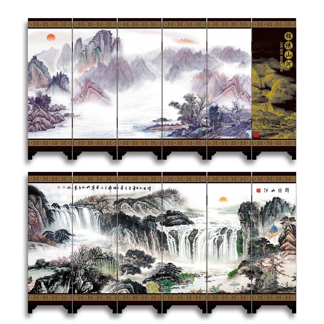 Factory direct [medium screen] lacquer antique small screen Chinese traditional characteristics creative craft gifts