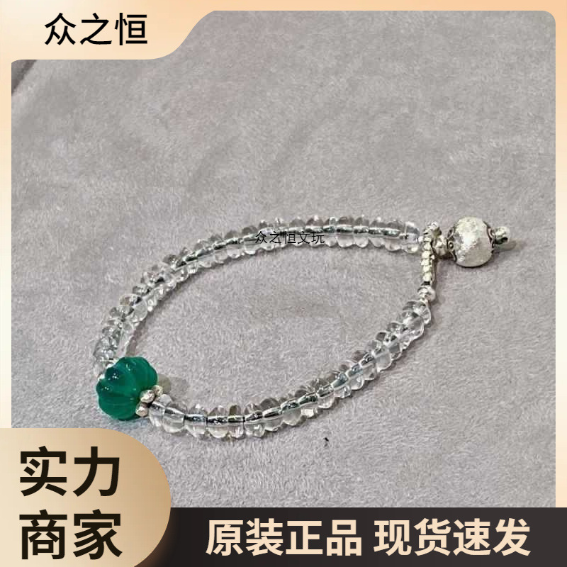 Guagua Laicai Natural White Crystal Spacer Bead Bracelet, Versatile and Versatile, Year of the Snake Bracelet for Men and Women