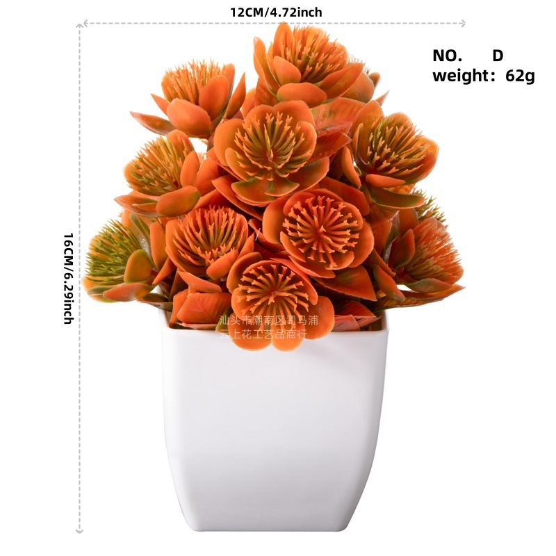 Artificial Autumn Color Creative Mini Potted Plants Artificial Flowers Home Indoor Living Room Desktop Decoration Ornaments European Style