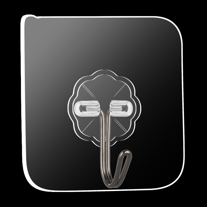 No Punching Strong Hook Acrylic Stainless Steel Traceless Household Door Behind Kitchen Bathroom Transparent Hook Adhesive