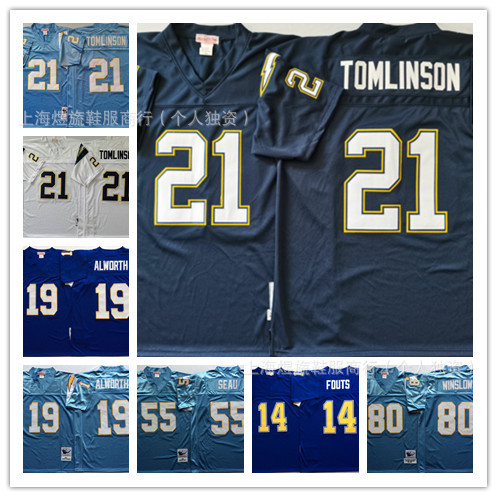 [Сан-Диего Лайтнинг] Кросс-бордерный костюм с рукавом Вышитая Митчелл Ретро футболка Вышитая спортивная одежда Оптовая продажа