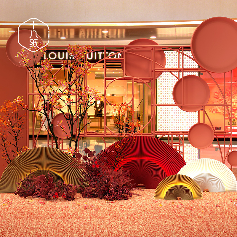 Восемнадцать бумажный декоративный бумажный веер магазинные украшения складной фон для фотографии древний стиль