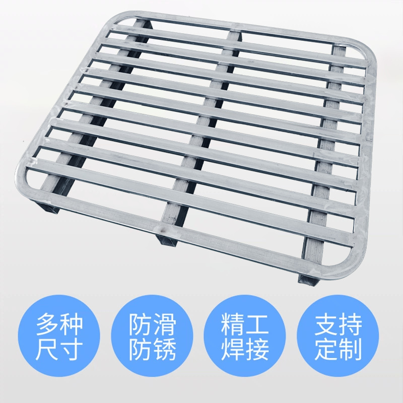 Steel Iron Pallet Heavy-Duty Shelf Warehousing Logistics Pallet Moisture-Proof Pad Warehouse Board Forklift Industrial Metal Pallet