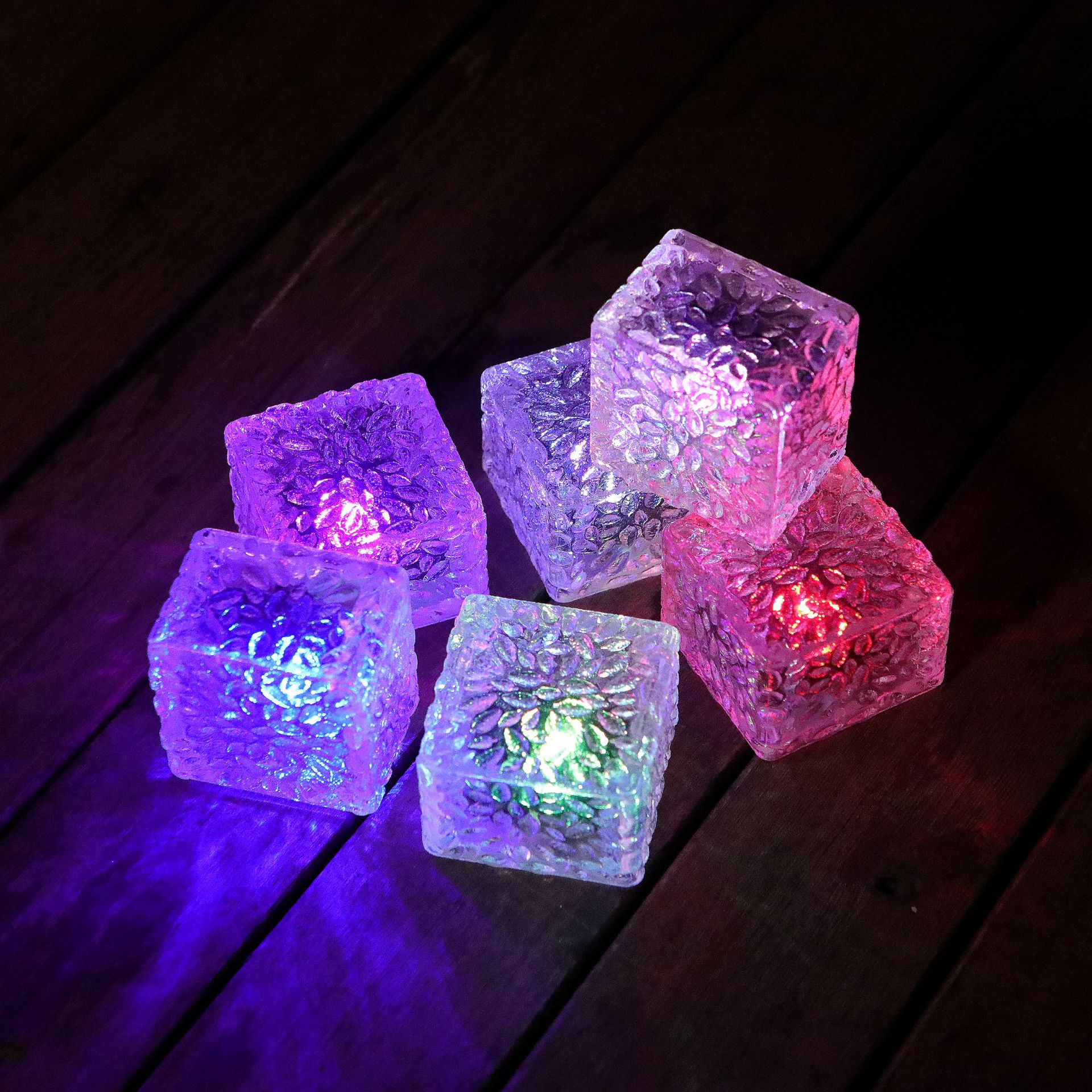 Cross-border Outdoor Waterproof Solar Buried Light Ice Brick Light Landscape Balcony Steps Garden Decoration Ice Block Floor Tile Light