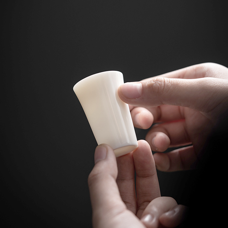 Ручная работа из сырой руды, чашка из суетного нефрита, фарфоровая ароматная чашка, керамическая маленькая чашка для дегустации, набор для чая кунг-фу, чашка из белого фарфора Дэhua