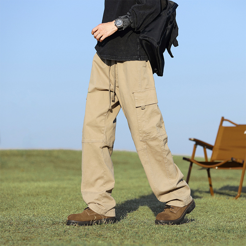 Кэжуал брюки мужские весна и осень новая модная марка большой размер свободные американские комбинезоны мужские универсальные эластичные брюки