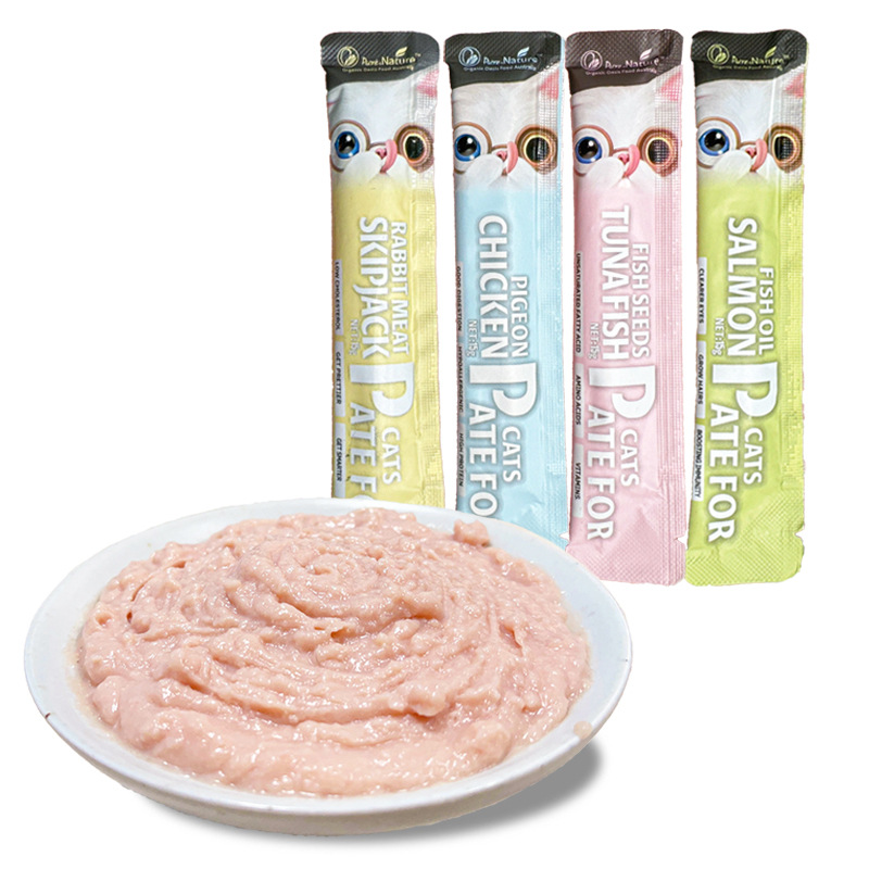 Cat Strips Pet Snacks Nutritional Canned Cat Wet Food Package Chicken Salmon Tuna Cat Strips Wholesale 15g Cats