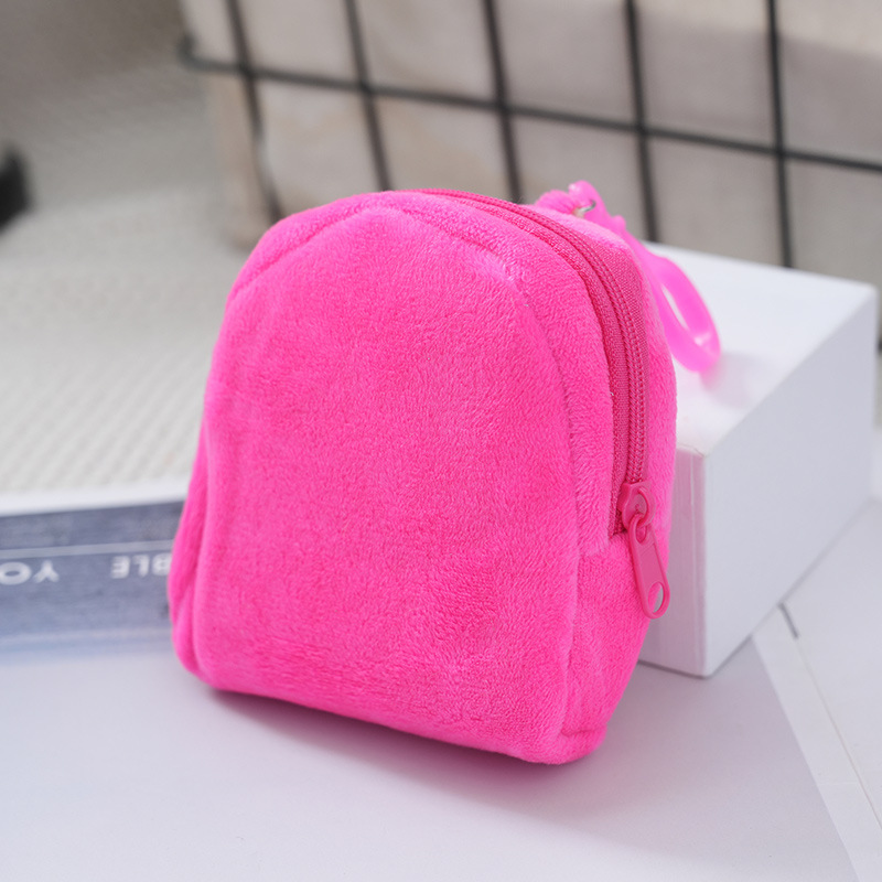 Children's Bag New Candy Color Small School Bag Baby Plush Coin Purse Boys and Girls Cute Cartoon Versatile Bag Wholesale