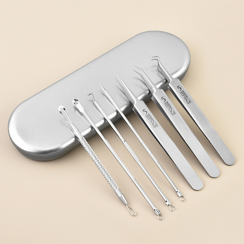 AA grade 5 clip ultra-sharp sandblasting needle cell clip stainless steel acne clip blackhead acne beauty suit