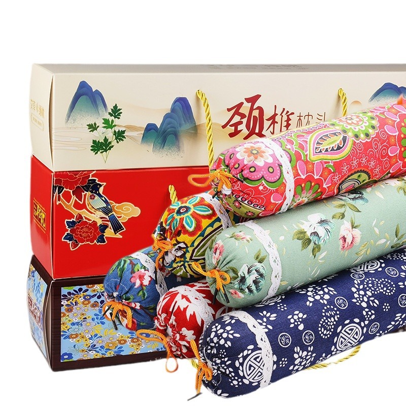 wormwood cervical pillow pure wormwood neck protection wormwood pillow wholesale moxibustion pillow gift box cylindrical sleeping home pillow wholesale